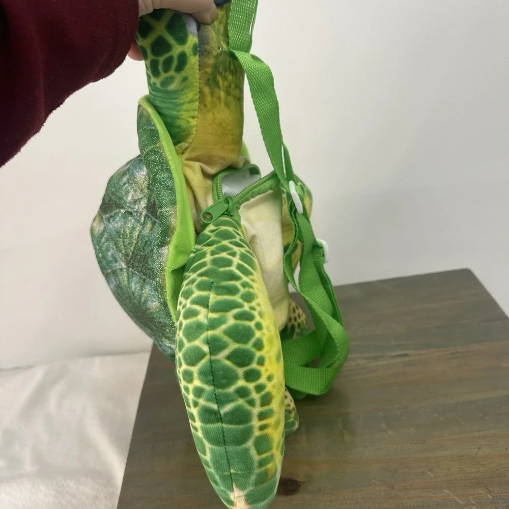 Sea Turtle Plush Kids Mini Backpack Zip Pouch Adjustable 